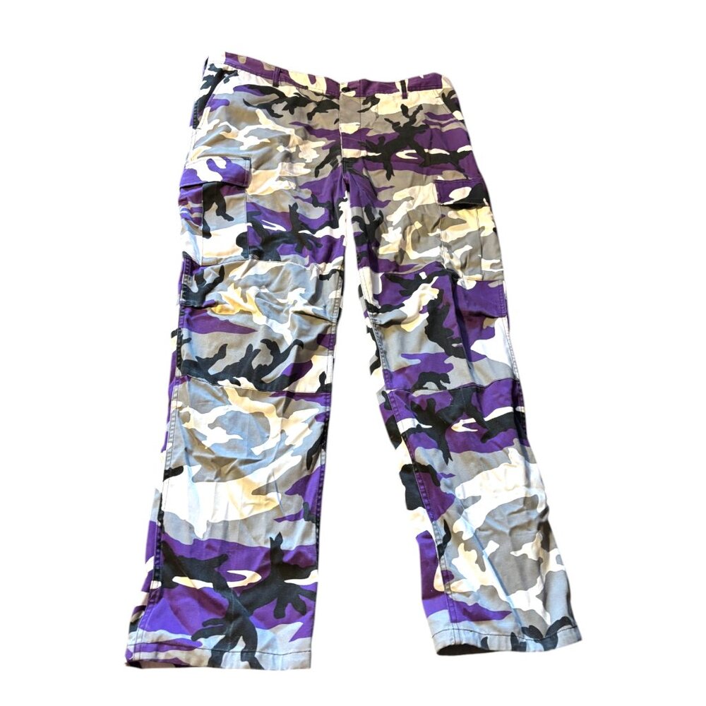 Rothco Men's XL Military‎ Purple Camouflage BDU Cargo Army Combat Pants RAVENS!